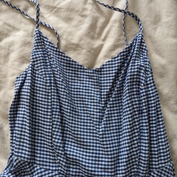 Vintage Blue and White Checkered Sun Dress - Picture 2 of 4